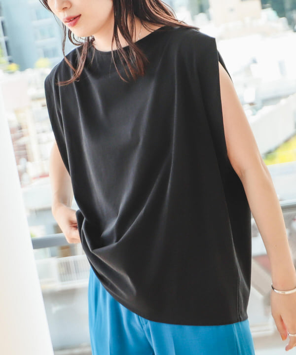 T.japan カラーノースリーブTシャツ　s/black
