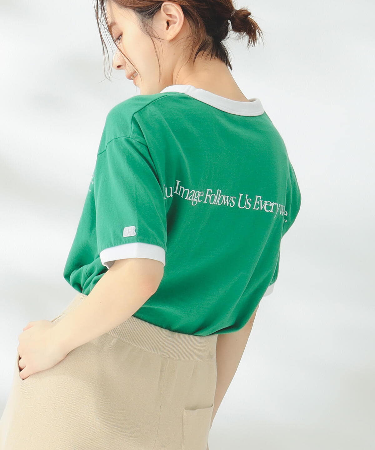 RUSSELL ATHLETIC ラッセルアスレチック / 別注 ロゴ リンガー Tシャツ Tシャツ・カットソー WOMEN HOLLY GREEN M RUSSELL ATHLETIC ラッセルアスレチック / 別注 ロゴ リンガー Tシャツ Tシャツ・カットソー WOMEN HOLLY GREEN M