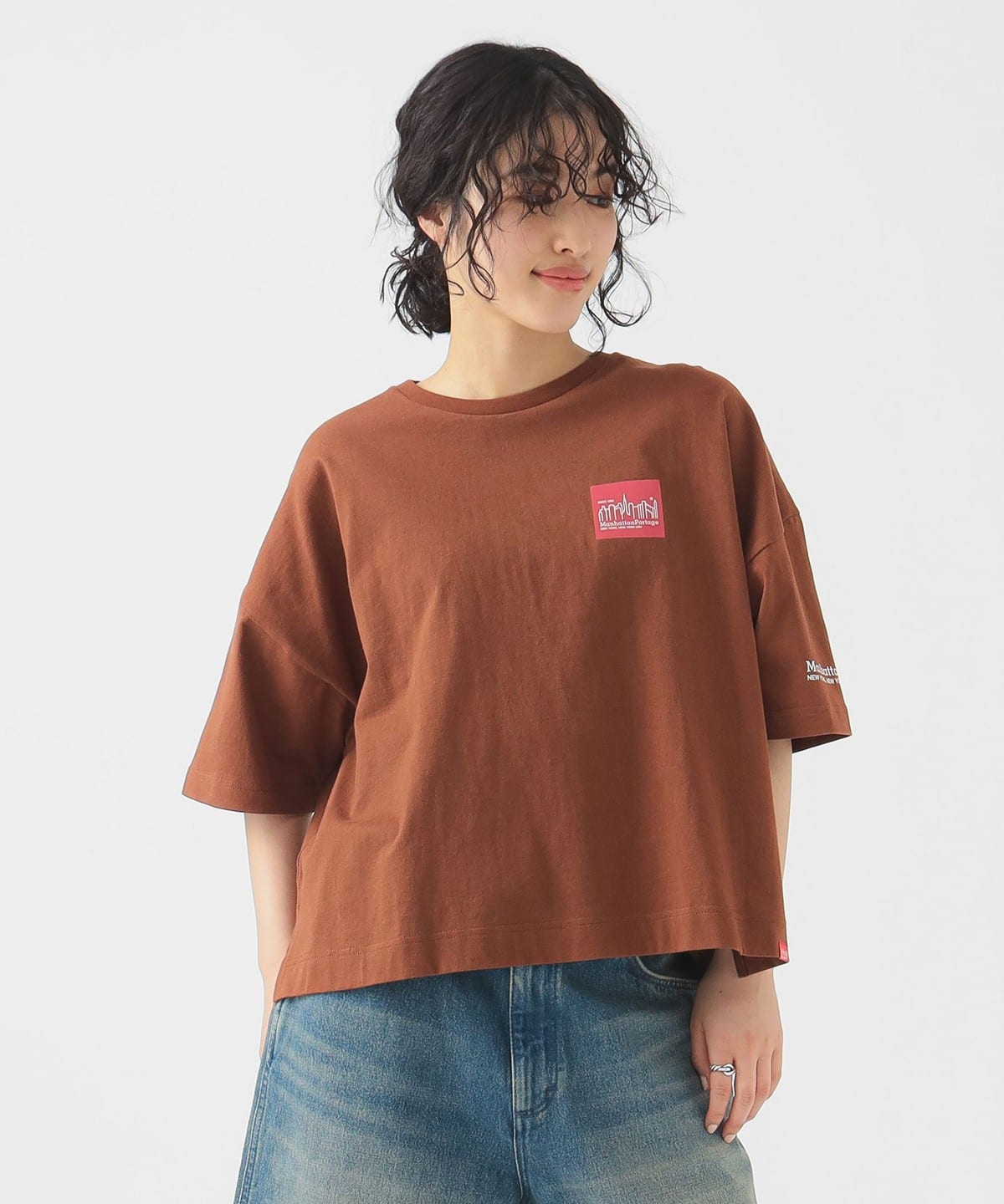 Manhattan Portage マンハッタンポーテージ / ショートスリーブ プリント Tシャツ Tシャツ・カットソー WOMEN BROWN ONE SIZE Manhattan Portage マンハッタンポーテージ / ショートスリーブ プリント Tシャツ Tシャツ・カットソー WOMEN BROWN ONE SIZE