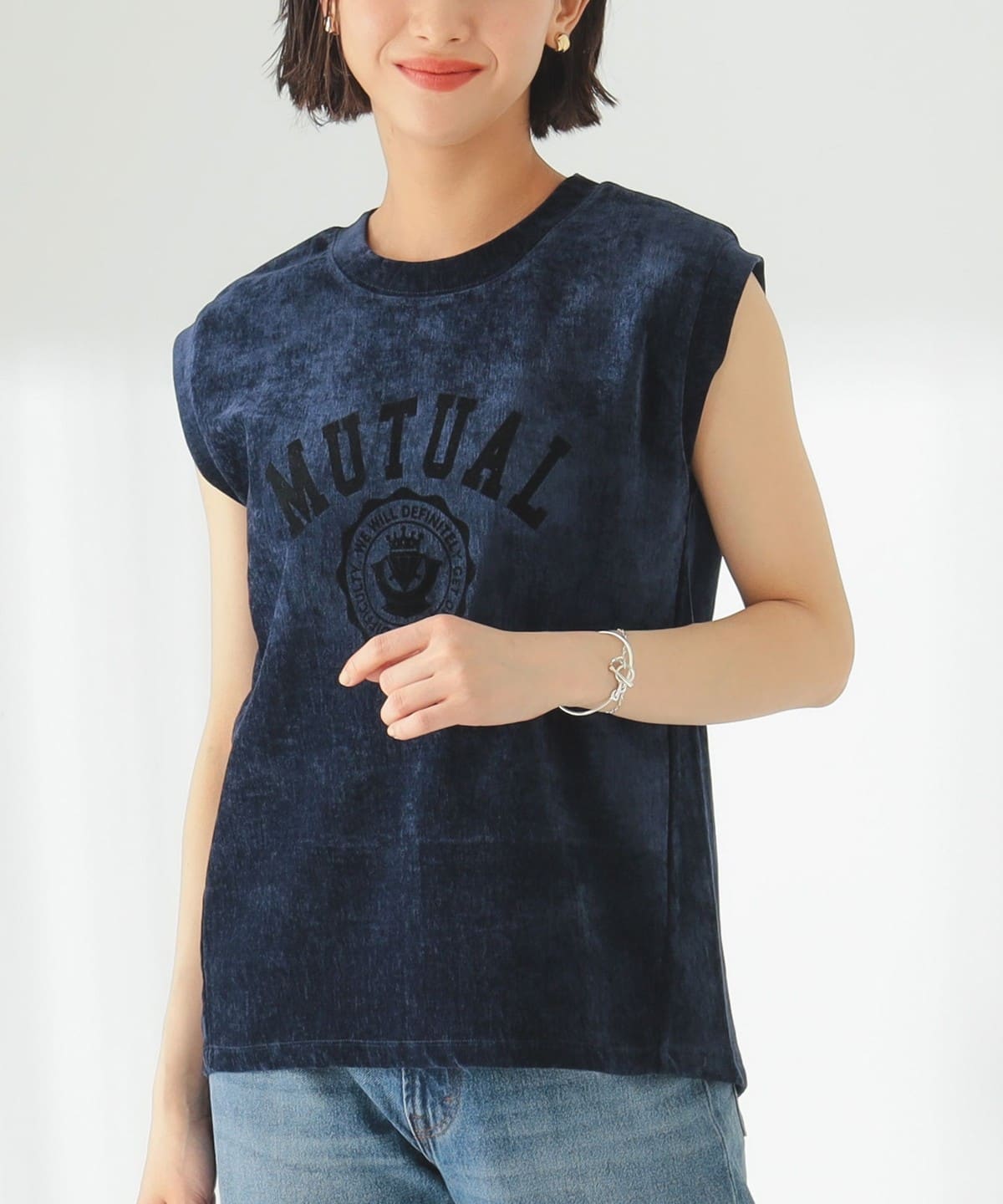 B:MING by BEAMS ビーミング by ビームス / ベロア フロッキープリント Tシャツ Tシャツ・カットソー WOMEN NAVY ONE SIZE B:MING by BEAMS ビーミング by ビームス / ベロア フロッキープリント Tシャツ Tシャツ・カットソー WOMEN NAVY ONE SIZE