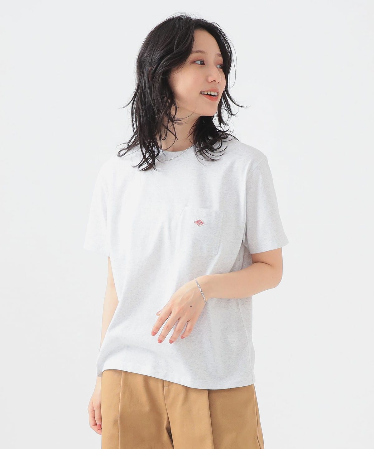 DANTON ダントン / SHORT SLEEVE POCKET T-SHIRT PLAIN(S M) Tシャツ・カットソー WOMEN HEATHER WHITE S DANTON ダントン / SHORT SLEEVE POCKET T-SHIRT PLAIN(S M) Tシャツ・カットソー WOMEN HEATHER WHITE S