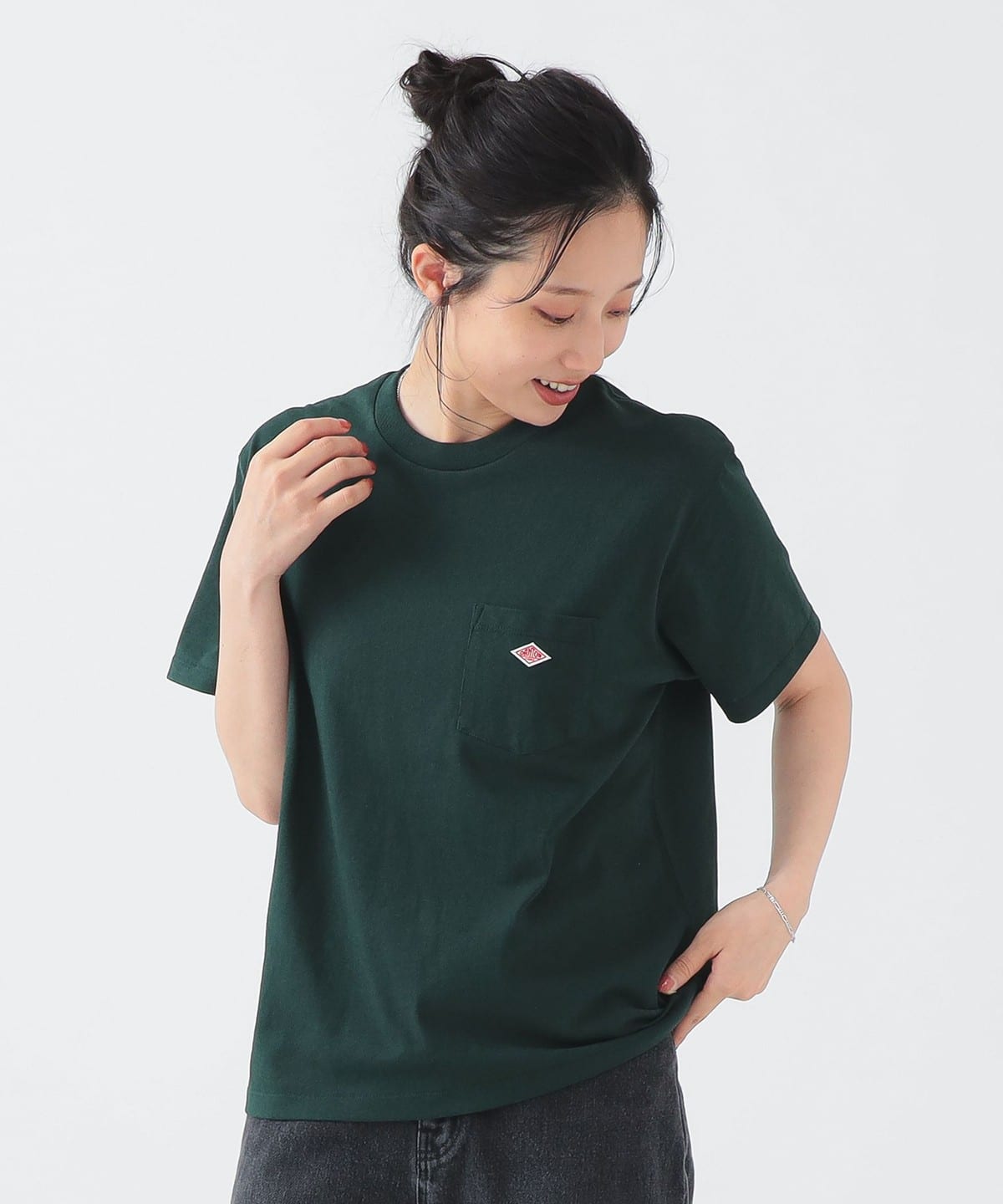 DANTON ダントン / SHORT SLEEVE POCKET T-SHIRT PLAIN(S M) Tシャツ・カットソー WOMEN DARK GREEN M DANTON ダントン / SHORT SLEEVE POCKET T-SHIRT PLAIN(S M) Tシャツ・カットソー WOMEN DARK GREEN M