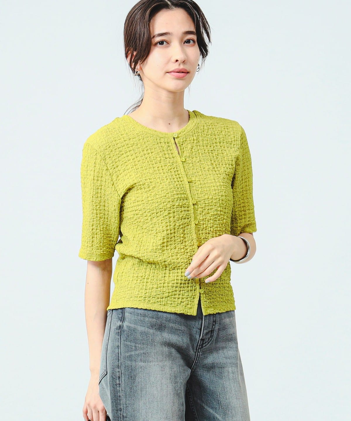 2WAY シャーリング カーディガン トップス WOMEN PISTACHIO ONE SIZE 2WAY シャーリング カーディガン トップス WOMEN PISTACHIO ONE SIZE