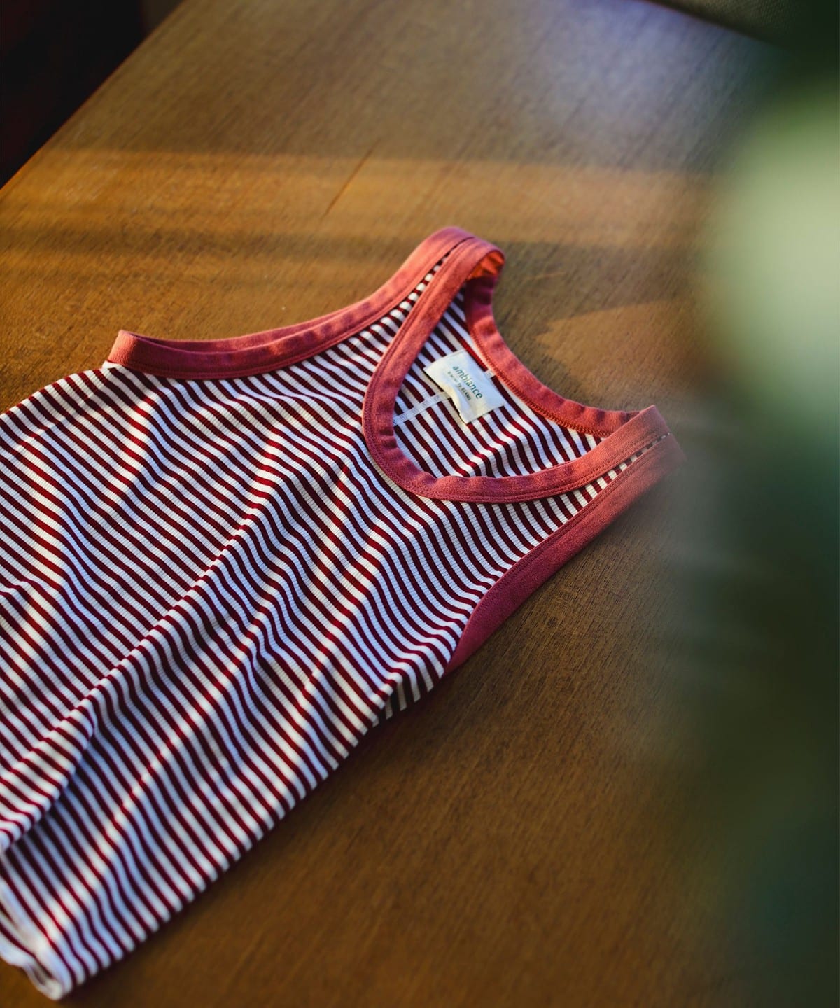ambiance / ボーダー タンクトップ Tシャツ・カットソー WOMEN RED ONE SIZE ambiance / ボーダー タンクトップ Tシャツ・カットソー WOMEN RED ONE SIZE