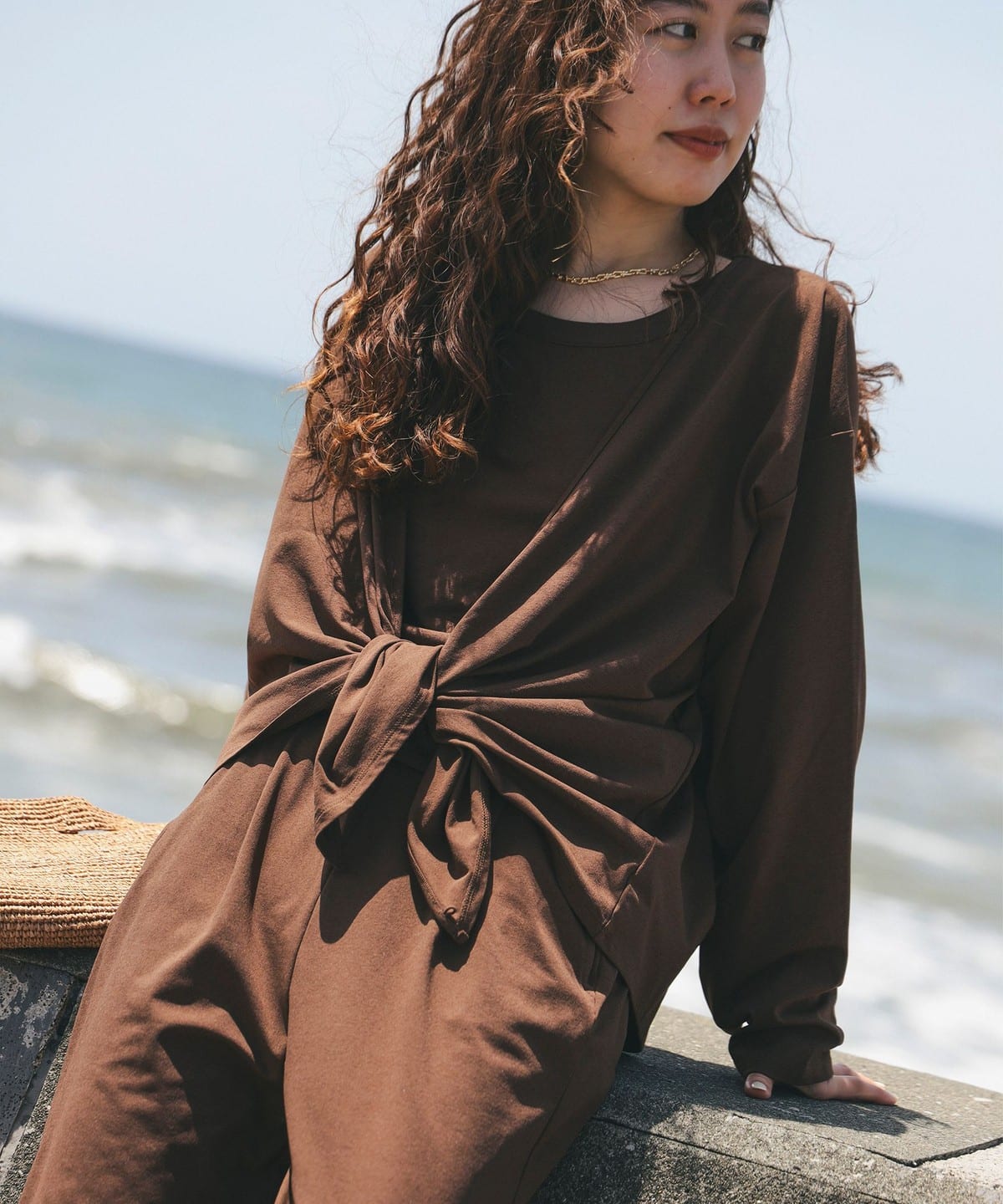 ランド アンド ウォーター カーディガン & キャミソール セット トップス WOMEN BROWN ONE SIZE ランド アンド ウォーター カーディガン & キャミソール セット トップス WOMEN BROWN ONE SIZE