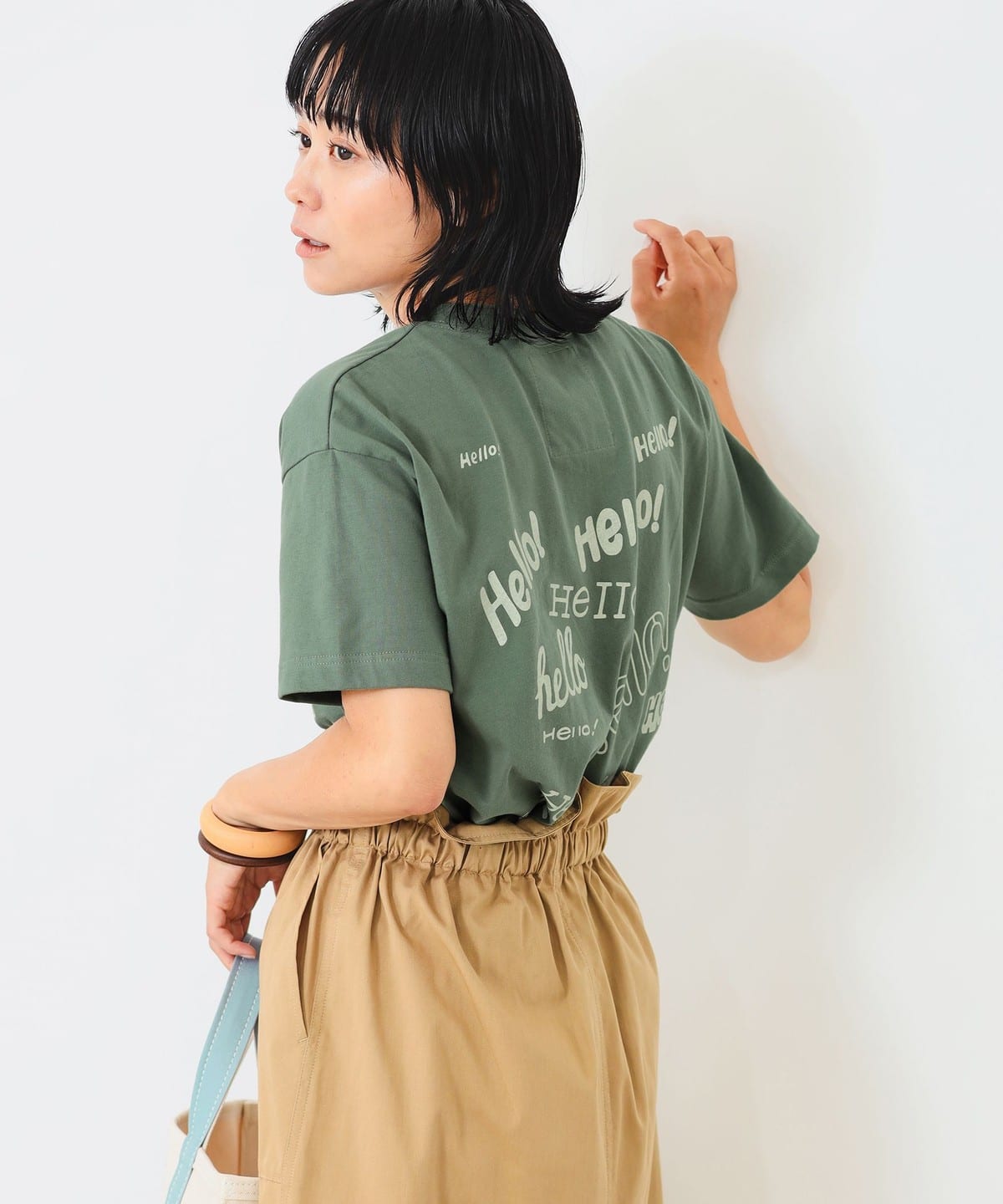 【会員限定 10%OFF 対象品】GO TO HOLLYWOOD / ハロー プリント Tシャツ Tシャツ・カットソー WOMEN GREEN ONE SIZE 【会員限定 10%OFF 対象品】GO TO HOLLYWOOD / ハロー プリント Tシャツ Tシャツ・カットソー WOMEN GREEN ONE SIZE