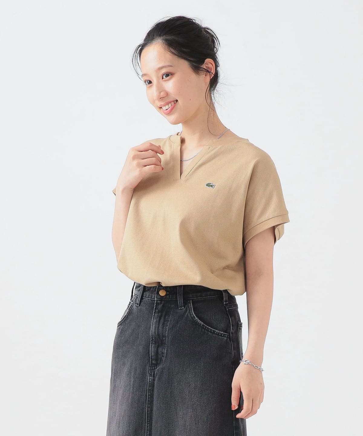 【別注】LACOSTE ラコステ / カノコ ハーフスリーブ Tシャツ Tシャツ・カットソー WOMEN BEIGE ONE SIZE 【別注】LACOSTE ラコステ / カノコ ハーフスリーブ Tシャツ Tシャツ・カットソー WOMEN BEIGE ONE SIZE