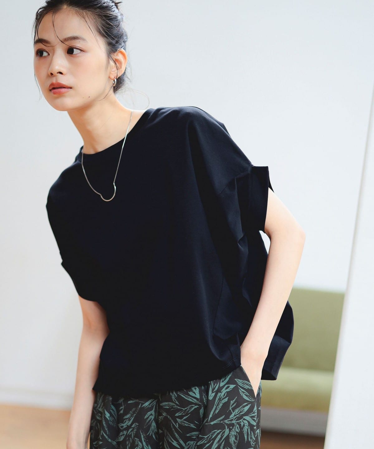 シルケット フォルム プルオーバー Tシャツ・カットソー WOMEN BLACK ONE SIZE シルケット フォルム プルオーバー Tシャツ・カットソー WOMEN BLACK ONE SIZE