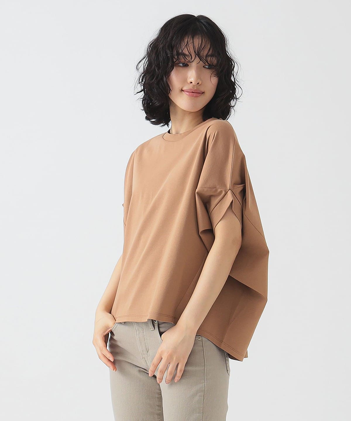 シルケット フォルム プルオーバー Tシャツ・カットソー WOMEN CAMEL ONE SIZE シルケット フォルム プルオーバー Tシャツ・カットソー WOMEN CAMEL ONE SIZE