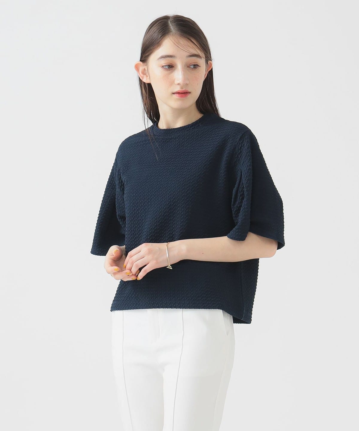 カット ジャカード プルオーバー Tシャツ・カットソー WOMEN NAVY ONE SIZE カット ジャカード プルオーバー Tシャツ・カットソー WOMEN NAVY ONE SIZE