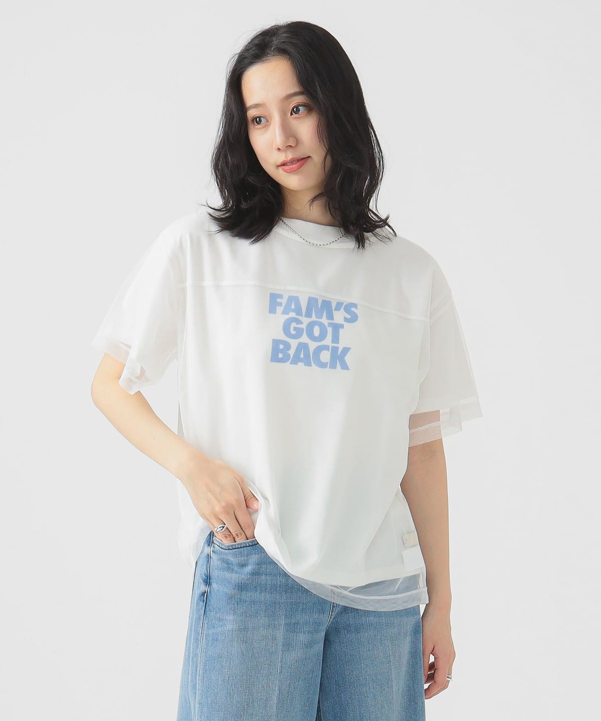 チュール × ロゴ Tシャツ セット Tシャツ・カットソー WOMEN WHITE×WHITE ONE SIZE チュール × ロゴ Tシャツ セット Tシャツ・カットソー WOMEN WHITE×WHITE ONE SIZE
