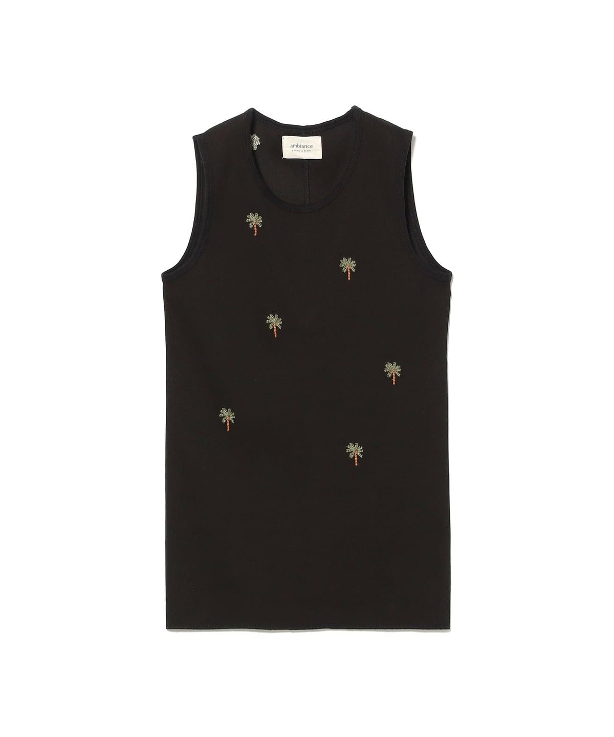 ambiance / Palm Embroidery Sleeveless Tops Tシャツ・カットソー WOMEN CHARCOAL. GRAY ONE SIZE ambiance / Palm Embroidery Sleeveless Tops Tシャツ・カットソー WOMEN CHARCOAL. GRAY ONE SIZE