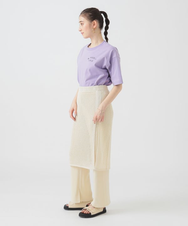 完売品✨A.P.C. × BEAMS ロゴ刺繍 Tシャツ ピンクベージュ L