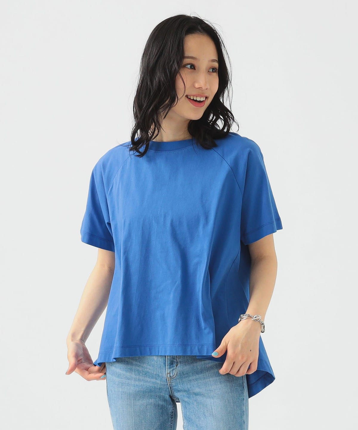 【抗菌防臭】フレア シルエット Tシャツ Tシャツ・カットソー WOMEN BLUE ONE SIZE 【抗菌防臭】フレア シルエット Tシャツ Tシャツ・カットソー WOMEN BLUE ONE SIZE