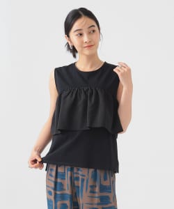 異素材 フリル トップス