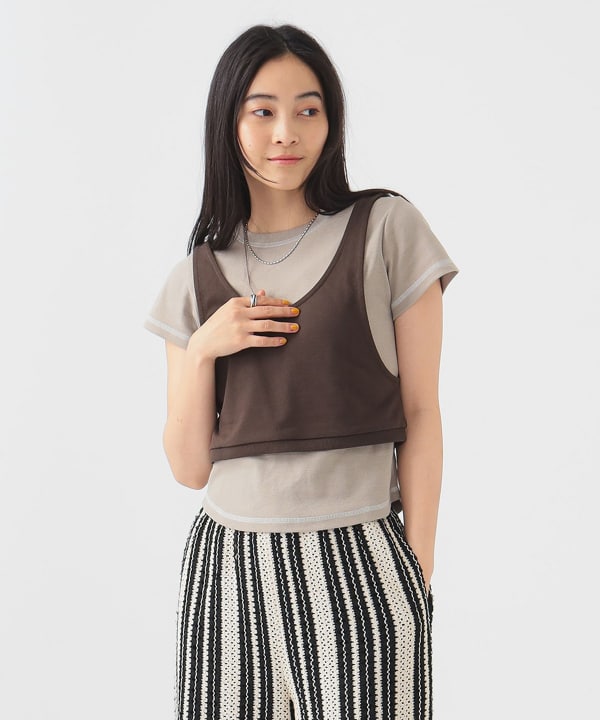 BEAMS BOY ホワイトキャミソール　レイヤード BEAMS BOY ホワイトキャミソール レイヤード BEAMS BOY ホワイト