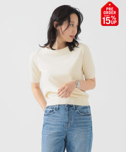 【+15%ポイントUP】ハーフスリーブ ニット