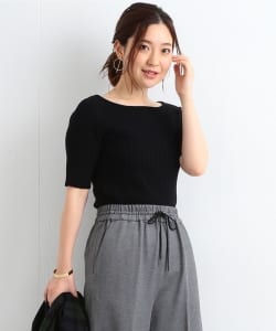 B:MING by BEAMS / リブボートネック5分袖ニット