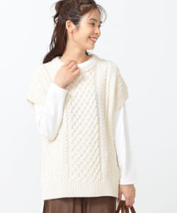 B:MING by BEAMS / ウール混 アラン柄 ベスト 20AW