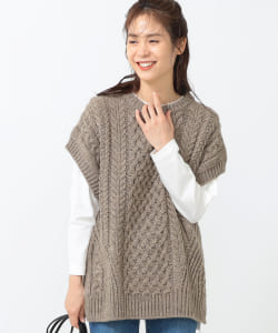 B:MING by BEAMS / ウール混 アラン柄 ベスト 20AW