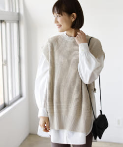 B:MING by BEAMS / タック編み クルーネック ベスト 21SS