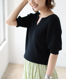 B:MING by BAMS / リブ キーネック シャツ