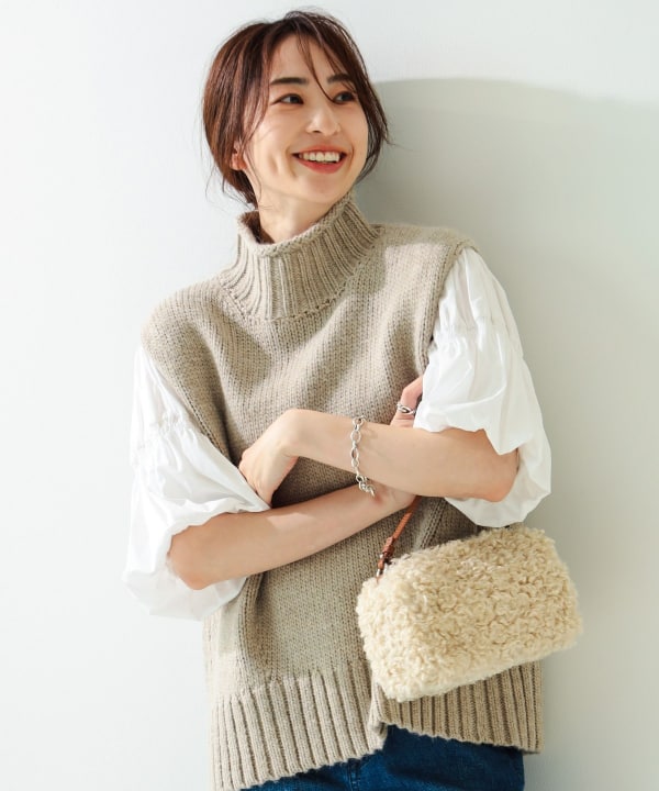 leinwande ニットベスト トップス 中古・古着通販】LEINWANDE (ラインヴァンド) Patchwork Fringe