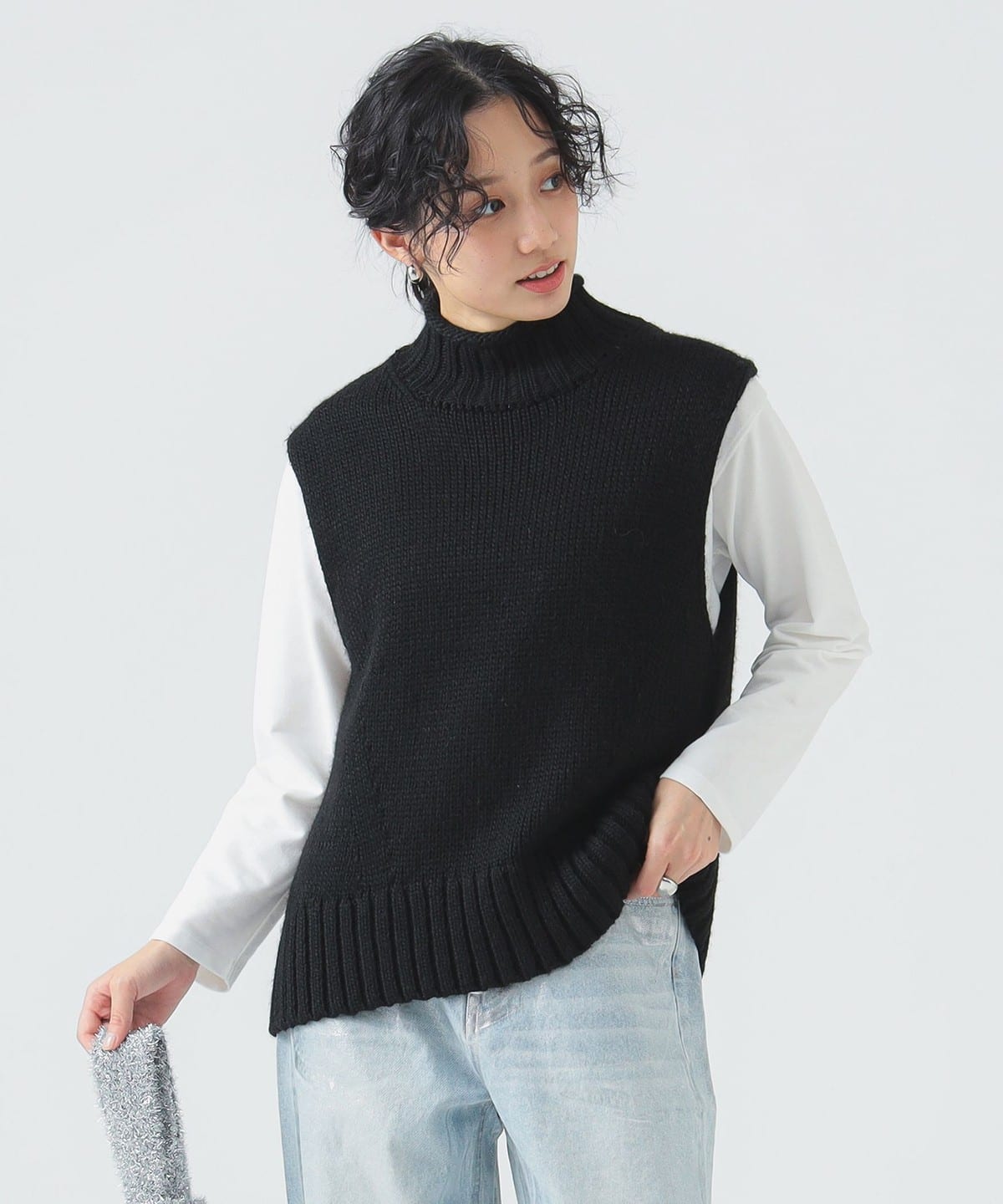 エドワード ハイネック ベスト トップス WOMEN BLACK ONE SIZE エドワード ハイネック ベスト トップス WOMEN BLACK ONE SIZE