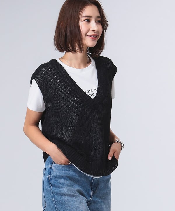 B:MING by BEAMS (B:MING by BEAMS) Rib knit vest (tops vest