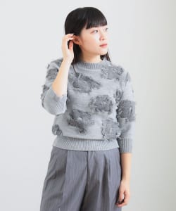 フラワー デザイン ジャカード ニット