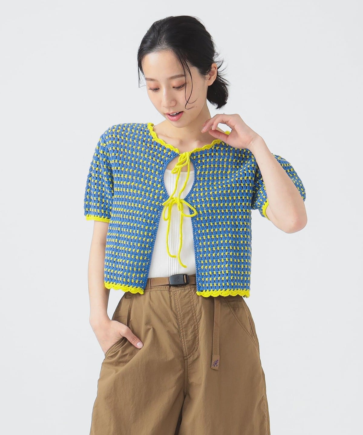 【別注】LOGAN Knitting Mills / クロシェ カーディガン トップス WOMEN BLUE ONE SIZE 【別注】LOGAN Knitting Mills / クロシェ カーディガン トップス WOMEN BLUE ONE SIZE