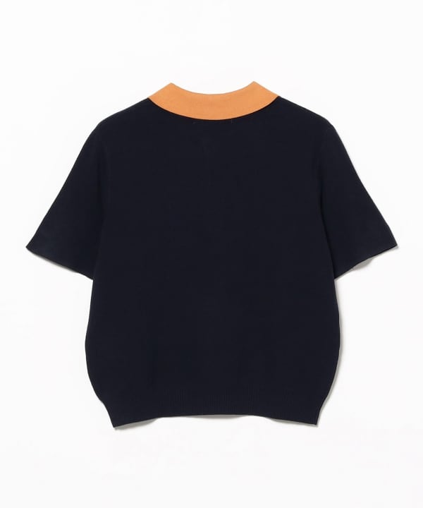 B:MING by BEAMS 刺繍ニットポロシャツ ネイビー B:MING by BEAMS（ビーミング by ビームス）接触冷感 UVカット