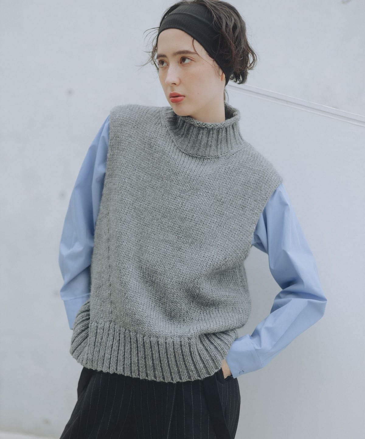 エドワード ハイネック ベスト トップス WOMEN LIGHT GREY ONE SIZE エドワード ハイネック ベスト トップス WOMEN LIGHT GREY ONE SIZE
