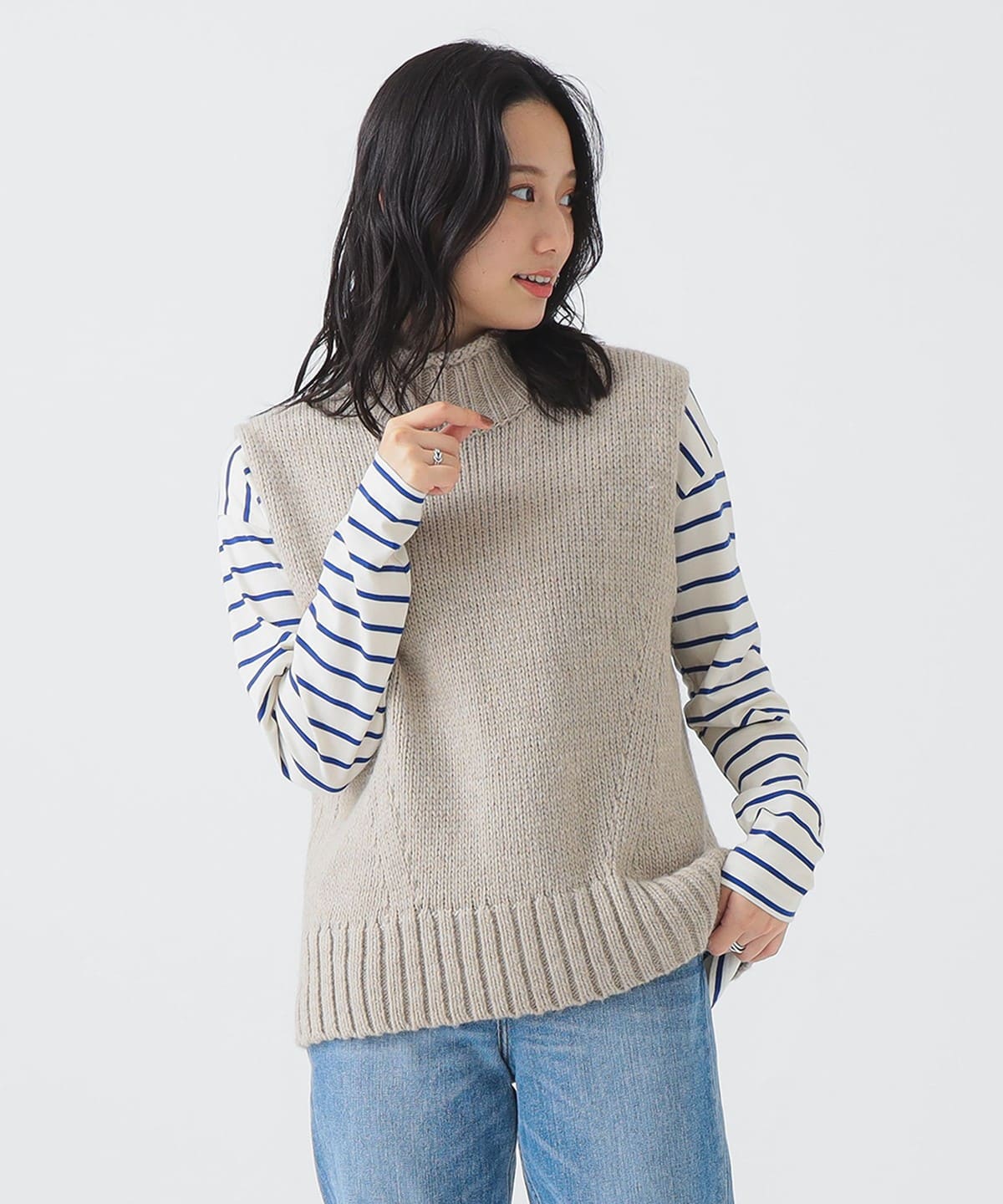 エドワード ハイネック ベスト トップス WOMEN BEIGE ONE SIZE エドワード ハイネック ベスト トップス WOMEN BEIGE ONE SIZE