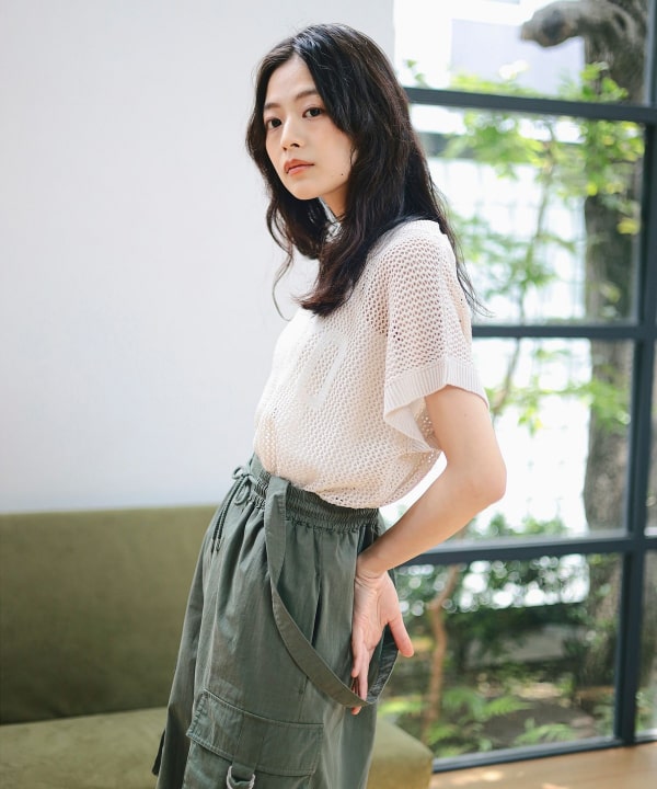 トップス ace camisole B:MING by BEAMS(ビーミング by ビームス)ロゴニット × タンク