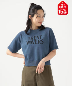 【+15%ポイントUP】半袖 ロゴプリント ニット Tシャツ