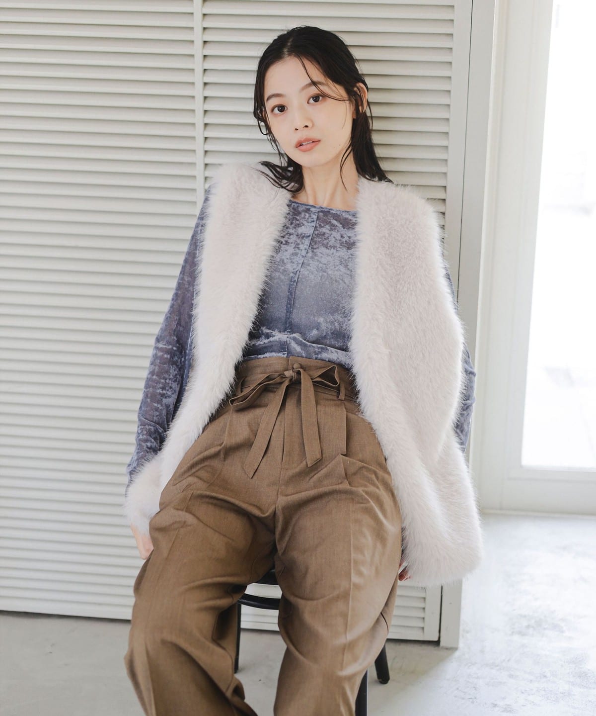 新品　B:MING by BEAMS フェイク ファー ベスト B:MING by BEAMS（ビーミング by ビームス）【+15%ポイントUP