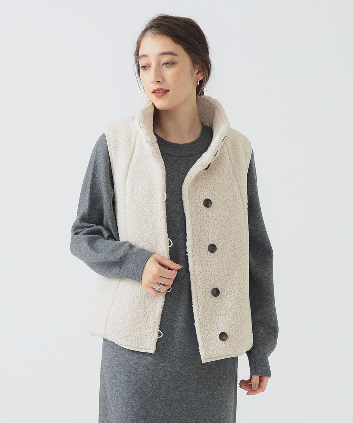 ボア ベスト ブルゾン WOMEN IVORY S ボア ベスト ブルゾン WOMEN IVORY S
