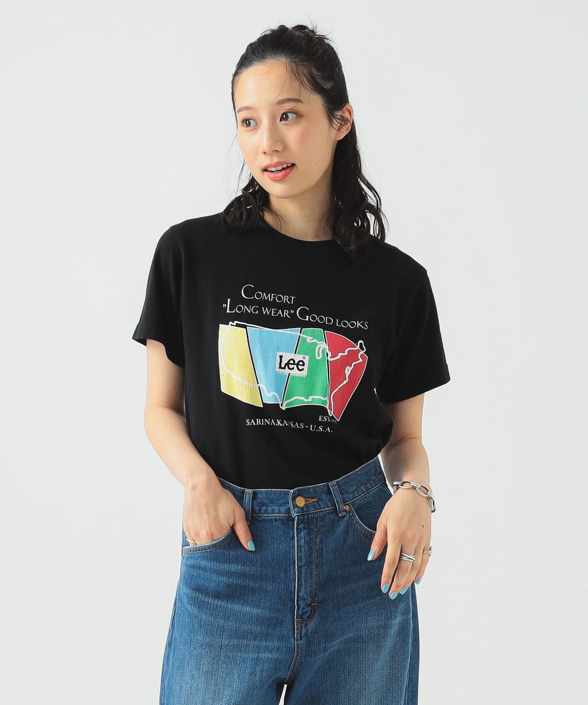 Lee リー / ロゴ ハーフスリーブ Tシャツ Tシャツ・カットソー WOMEN BLACK M Lee リー / ロゴ ハーフスリーブ Tシャツ Tシャツ・カットソー WOMEN BLACK M