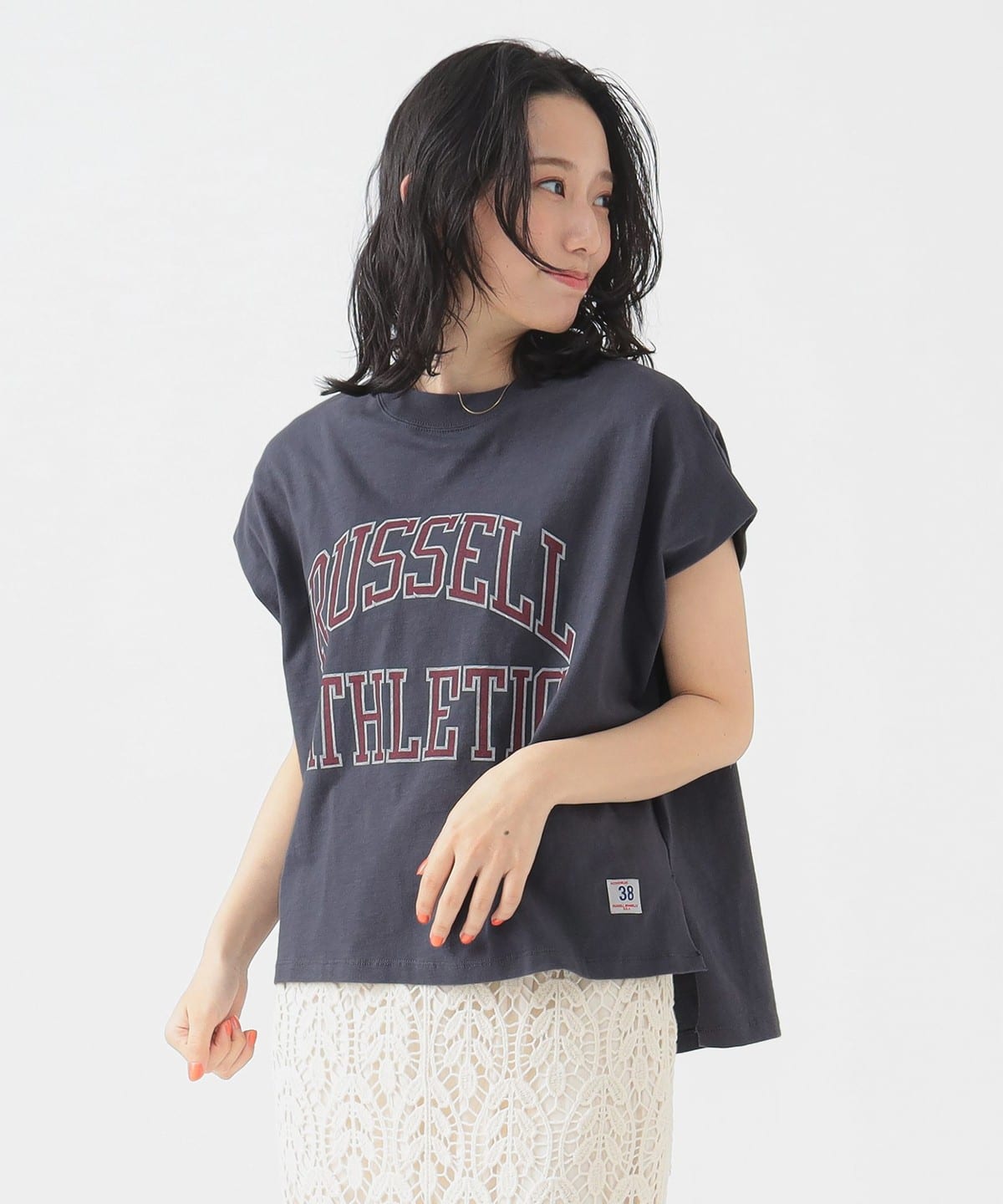 【別注】RUSSELL ATHLETIC ラッセルアスレチック / クラシック スクエア Tシャツ Tシャツ・カットソー WOMEN CHARCOAL. GRAY ONE SIZE 【別注】RUSSELL ATHLETIC ラッセルアスレチック / クラシック スクエア Tシャツ Tシャツ・カットソー WOMEN CHARCOAL. GRAY ONE SIZE