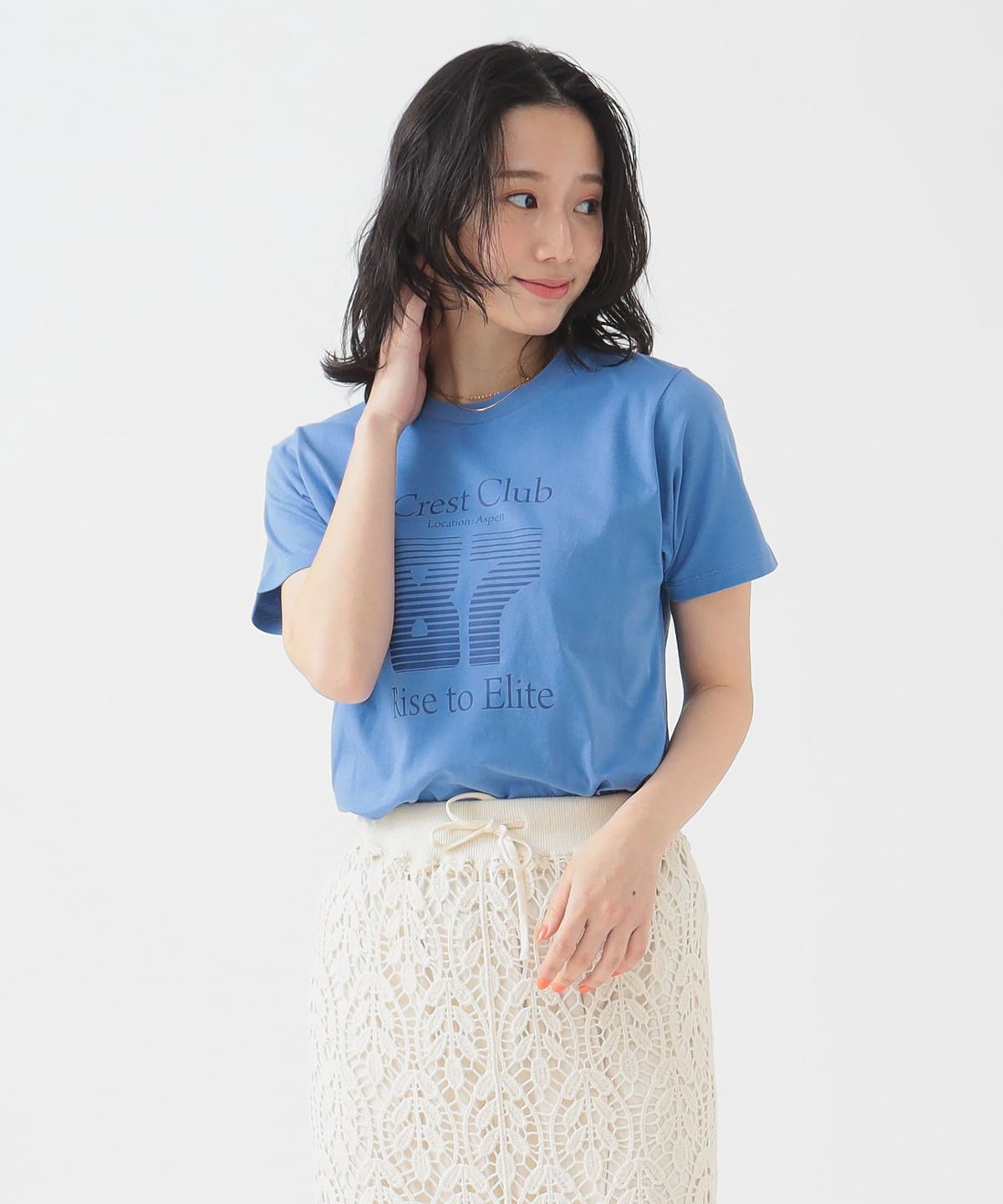 【会員限定 10%OFF 対象品】ロゴ プリント Tシャツ Tシャツ・カットソー WOMEN BLUE ONE SIZE 【会員限定 10%OFF 対象品】ロゴ プリント Tシャツ Tシャツ・カットソー WOMEN BLUE ONE SIZE