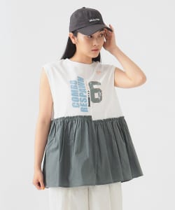 パッチワーク ロゴ フリル Tシャツ