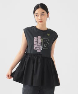 パッチワーク ロゴ フリル Tシャツ