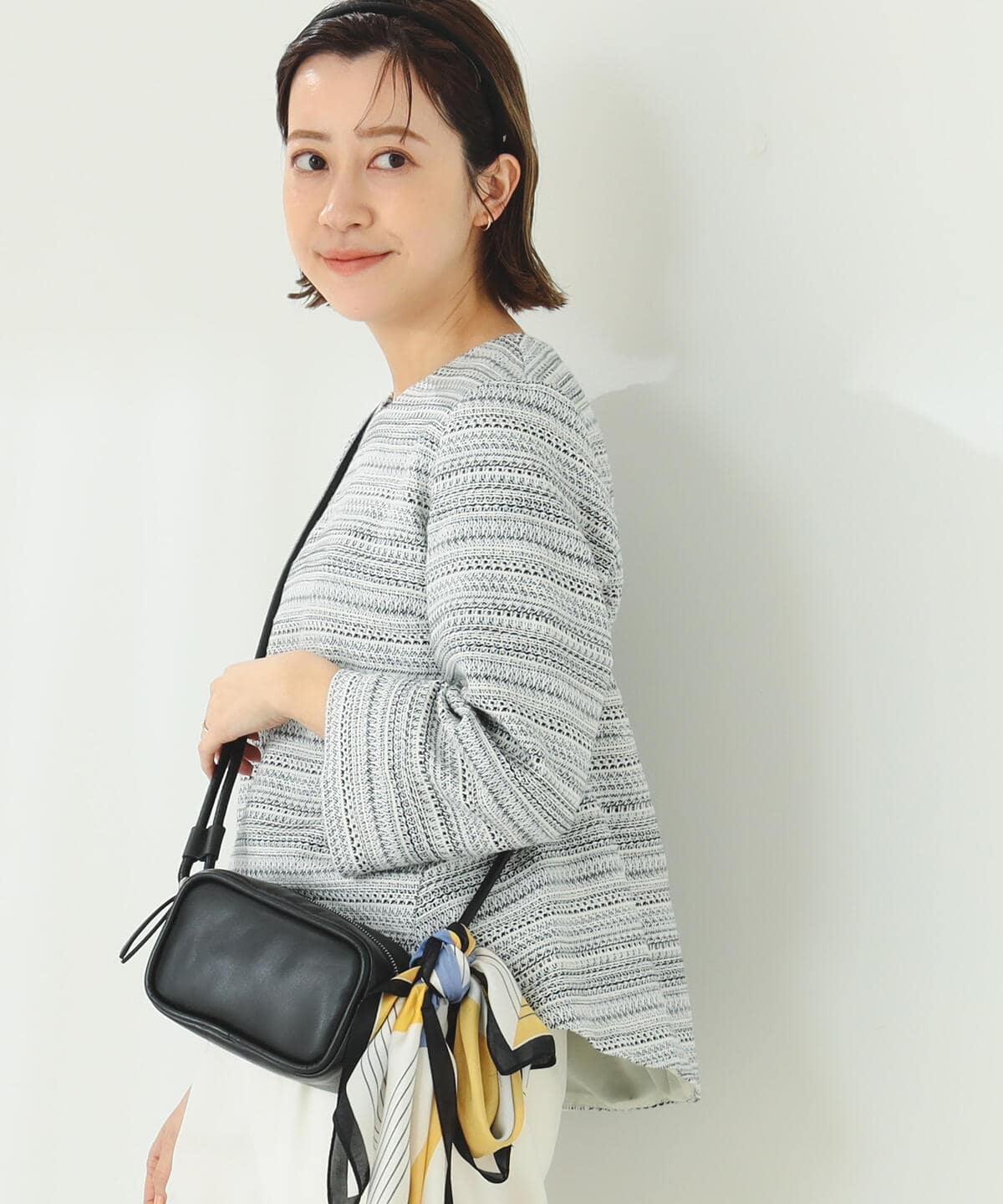 ツイード フレア プルオーバー シャツ・ブラウス WOMEN OFFWHT×BLACK O ツイード フレア プルオーバー シャツ・ブラウス WOMEN OFFWHT×BLACK O