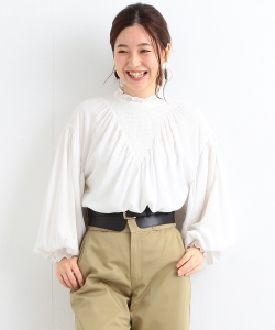 B:MING by BEAMS / シャーリングハイネックブラウス
