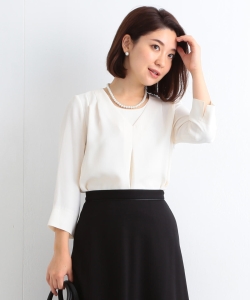 【洗える】B:MING by BEAMS / フロントタックブラウス 18MO