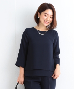 【洗える】B:MING by BEAMS / ジョーゼットアクセ付 ブラウス 18MO