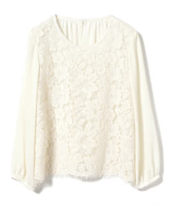 B:MING by BEAMS / レース × シフォン ブラウス