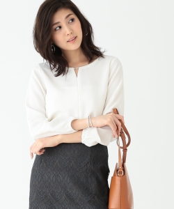 B:MING by BEAMS / プレートネック ロングスリーブブラウス 19SS-P