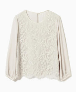 B:MING by BEAMS / レース × シフォン ブラウス